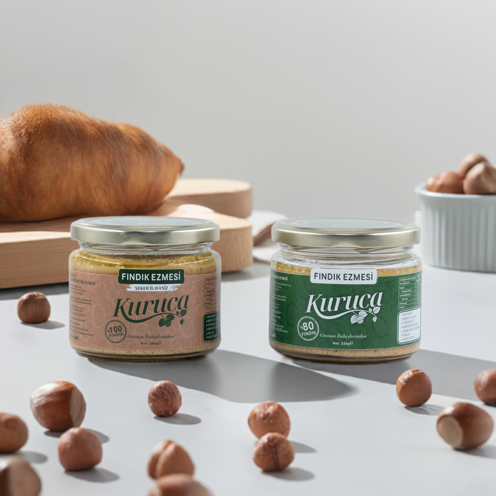 cam kavanoz fındık ezmesi paketi