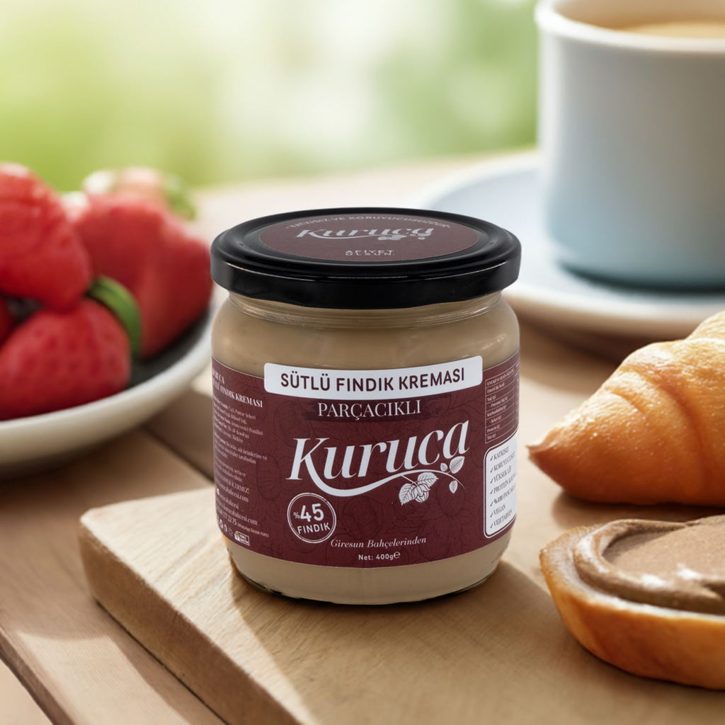 fındık parçacıklı fındık kreması