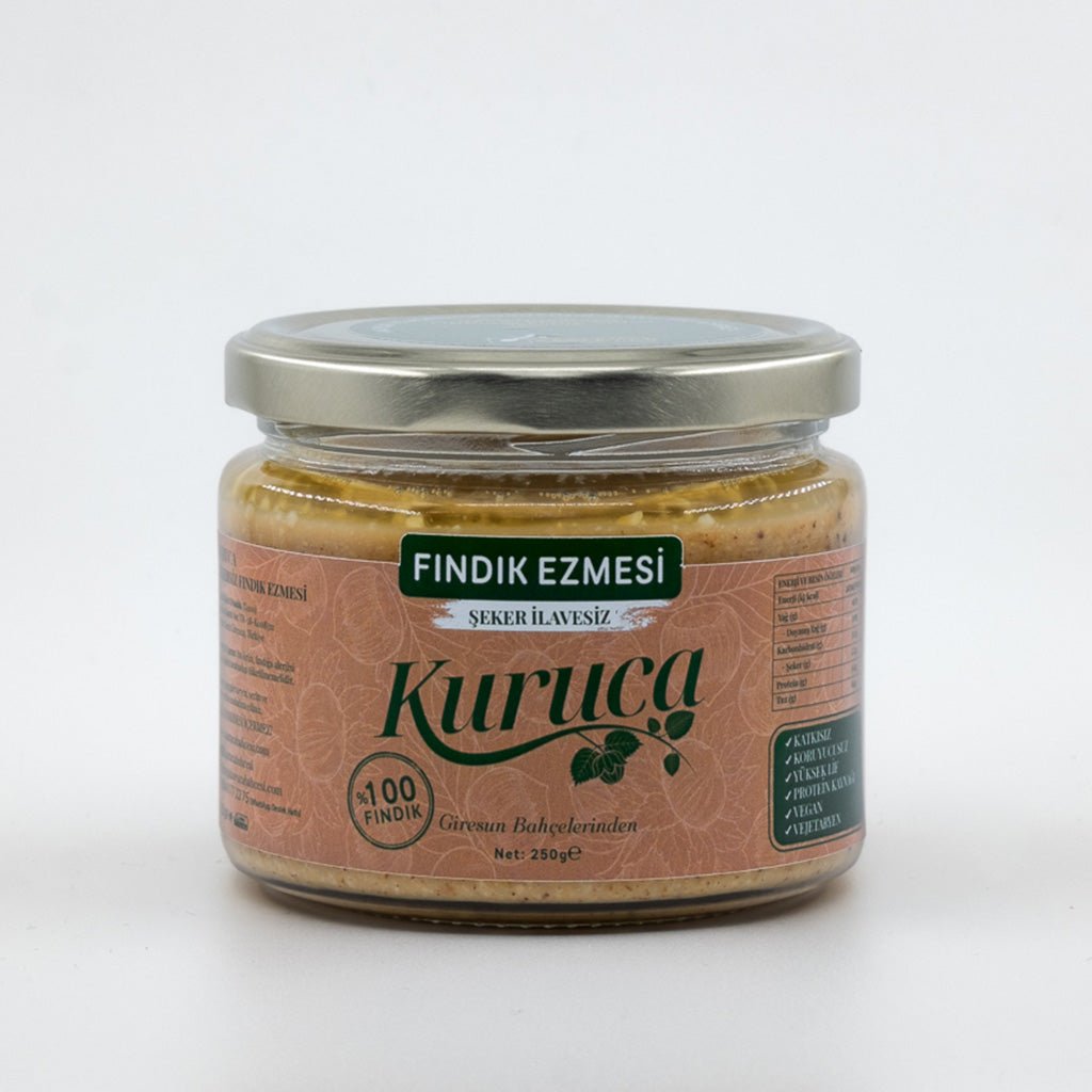 %100 Giresun Fındık Ezmesi (Şeker İlavesiz & Saf) - 250g - Kuruca Bahçesi
