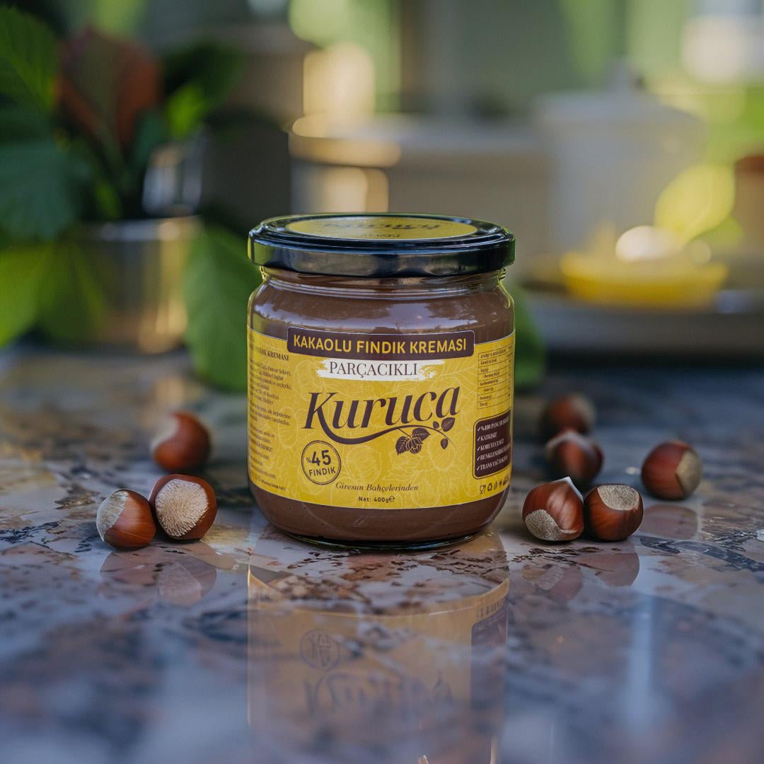 Kakaolu Fındık Kreması (%45 Fındıklı & Parçacıklı) - 400g - Kuruca Bahçesi