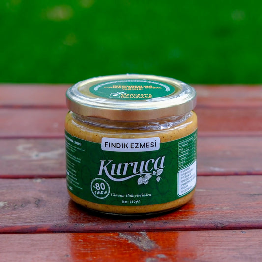 Pancar şekerli doğal Kuruca Giresun Fındık ezmesi kavanozu