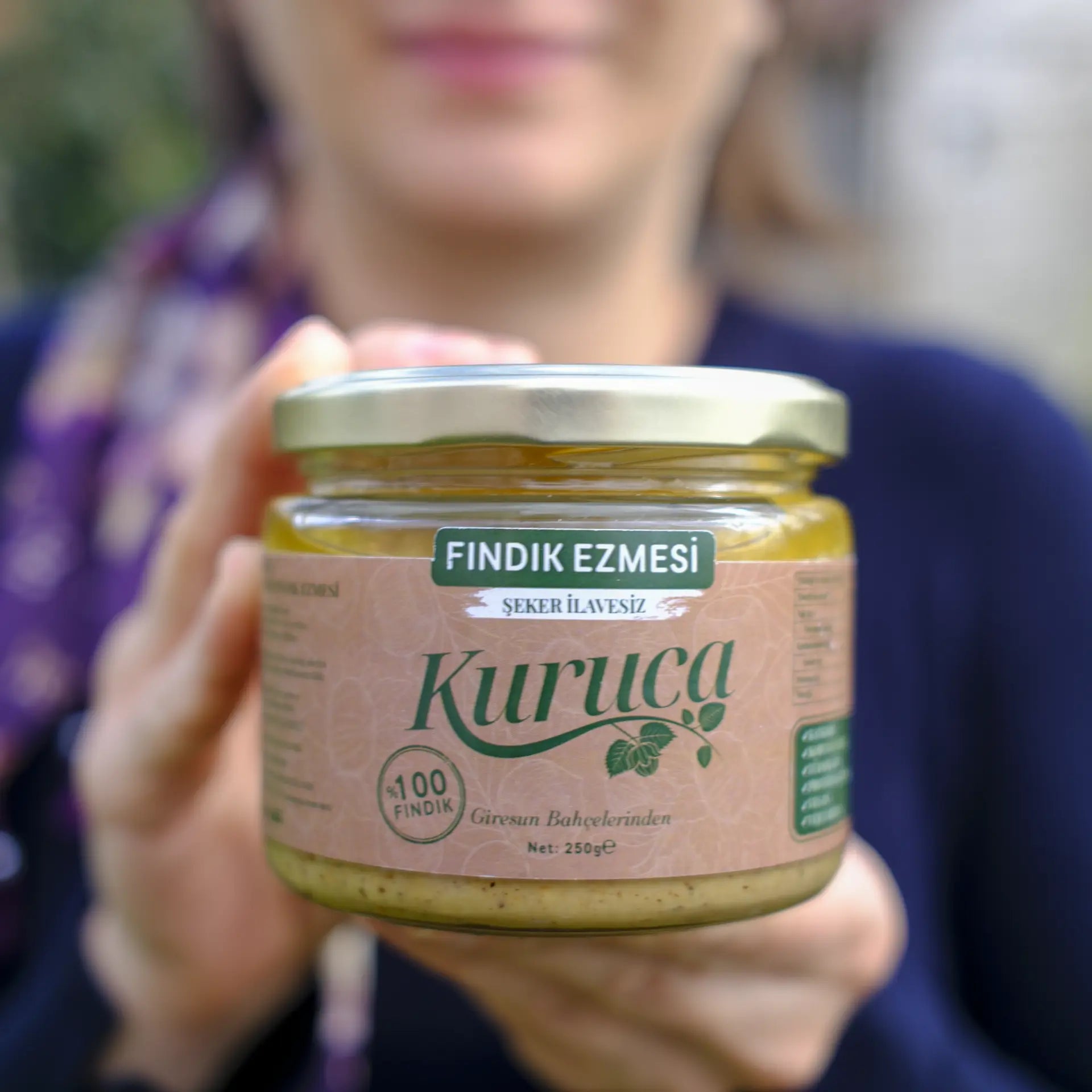 Giresun fındığından Kuruca şekersiz fındık ezmesi yakın çekim